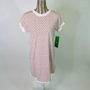 Vintage Heart T-Shirt Dress Medium Womens Nightgown Lounge Wear All Over Print